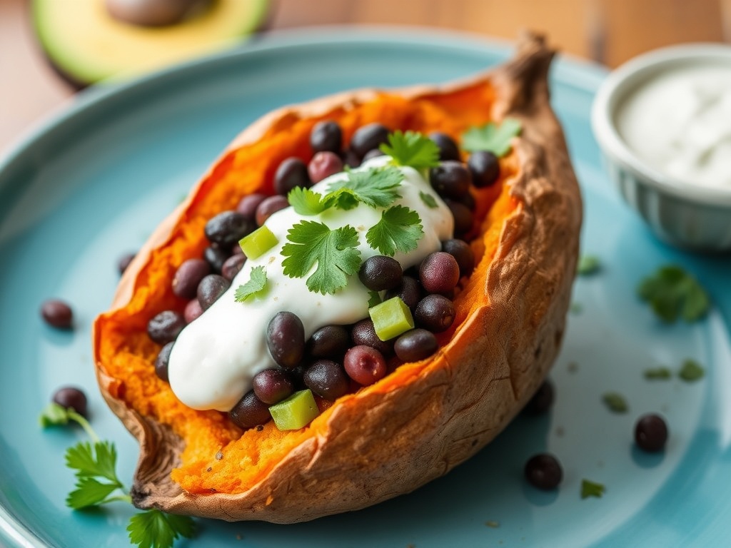 Airfryer Gefüllte Süßkartoffel