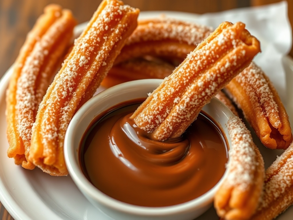 Churros mit Zimt-Zucker und Schoko-Dip aus dem Airfryer