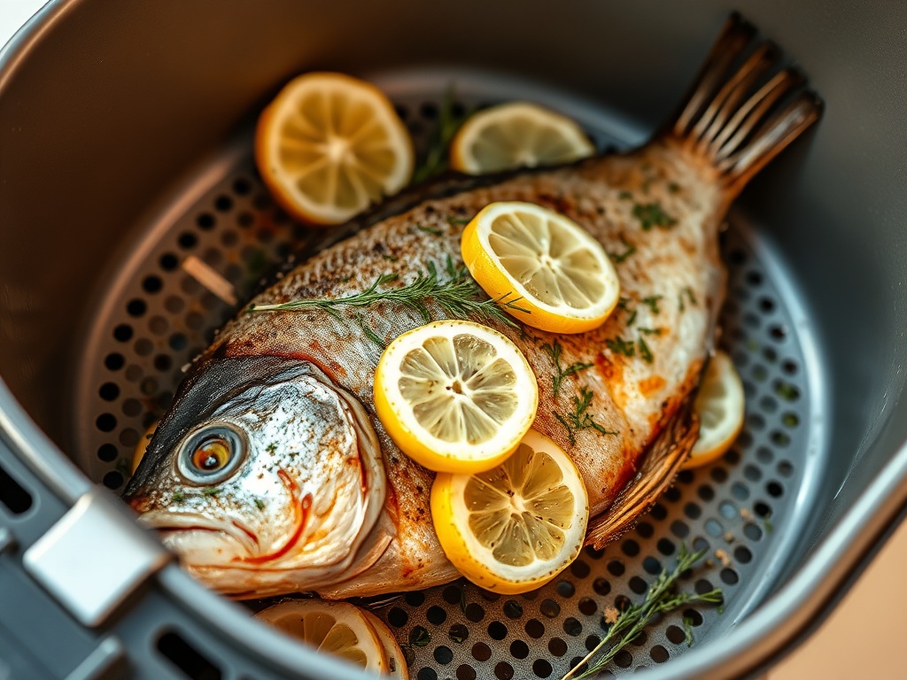 Ganze Dorade mit Zitrone und Kräutern aus dem Airfryer