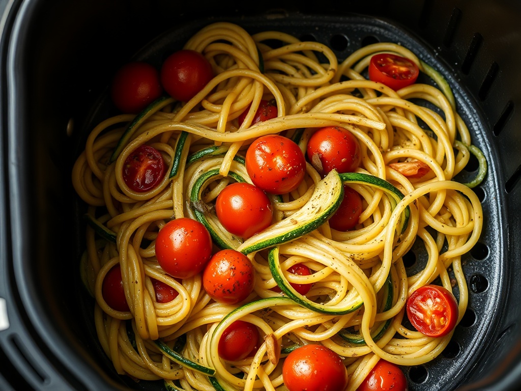 Zucchini-Nudeln mit Tomaten aus dem Airfryer
