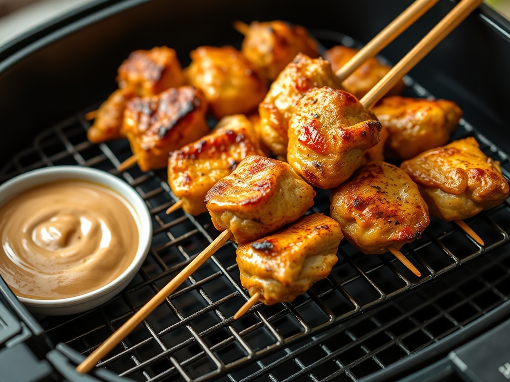 Hähnchen Satay mit Erdnuss-Sauce