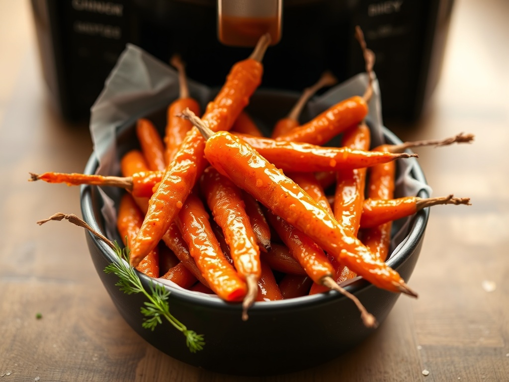 Karotten mit Honig-Glasur aus dem Airfryer