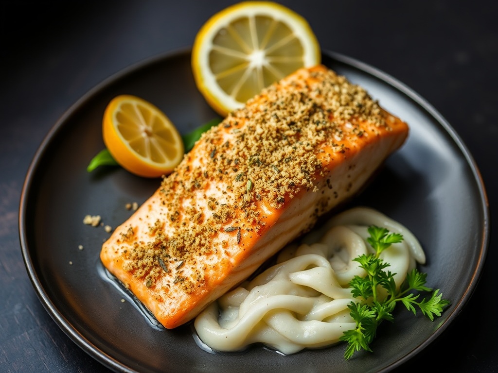 Lachs mit Zitrone-Dill-Kruste aus dem Airfryer