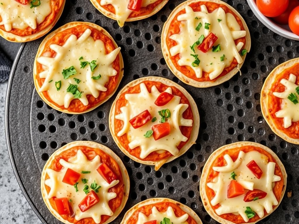 Mini-Pizzen auf Tortilla-Basis aus dem Airfryer