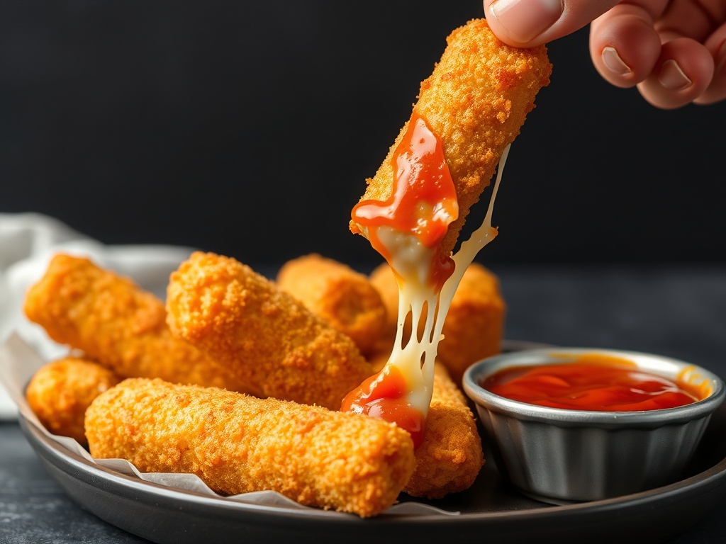 Knusprige Mozzarella Sticks aus dem Airfryer