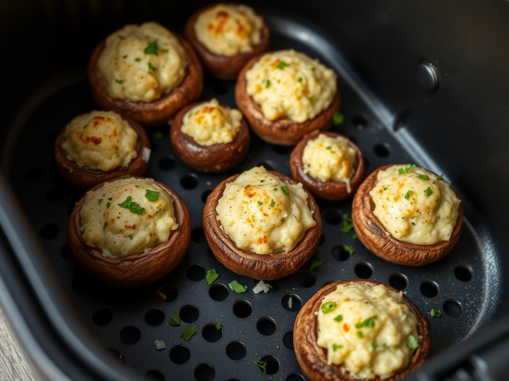 Gefüllte Champignons mit Parmesan aus dem Airfryer