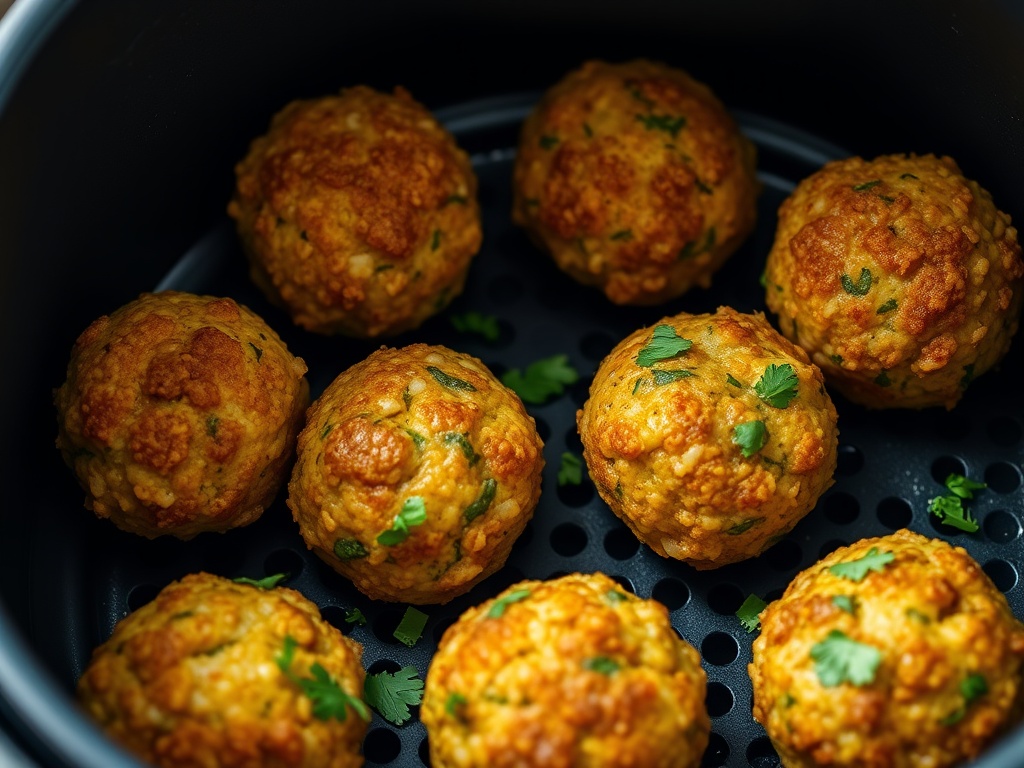 Quinoa-Gemüse-Bällchen aus dem Airfryer mit Dip