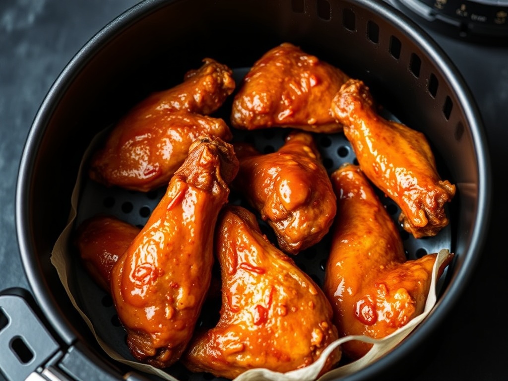 Knusprige Hähnchenflügel mit Honig-Sriracha aus dem Airfryer
