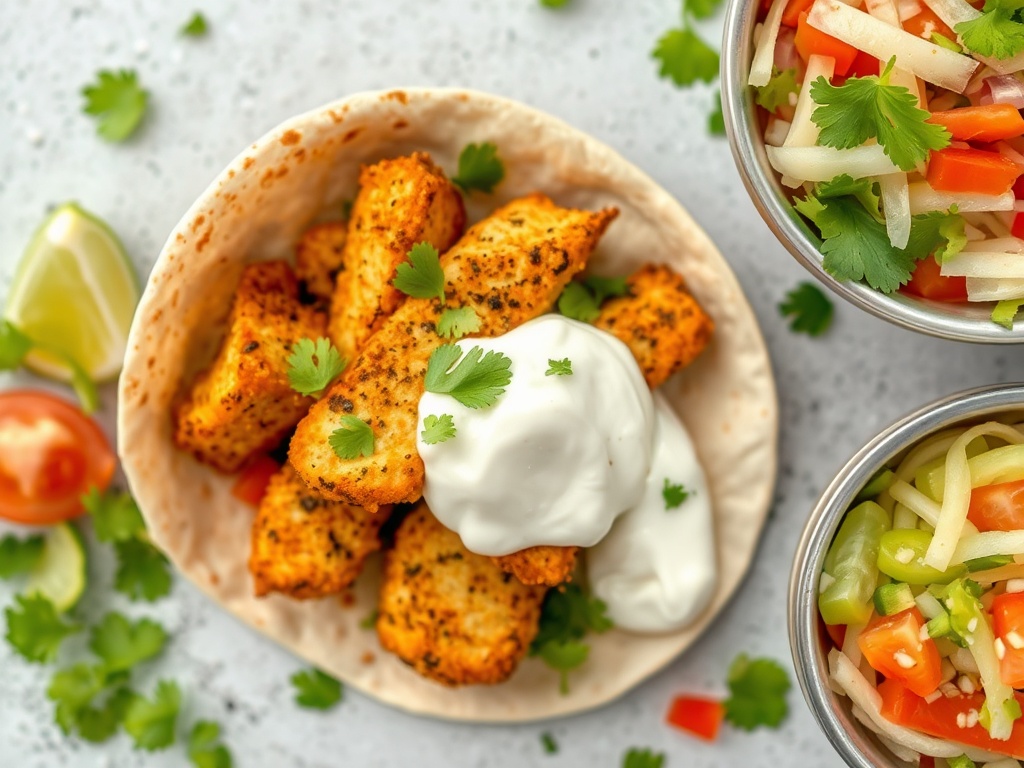 Hähnchen-Strips für Wraps aus dem Airfryer